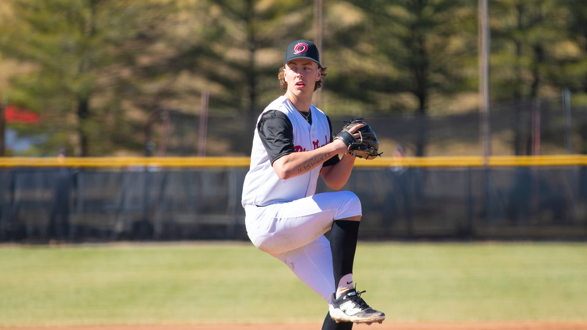 Rio's KB Perkins had two hits and two RBI in a game one win, while earning the game two win as a pitcher in the RedStorm's sweep of Brescia University on Saturday.