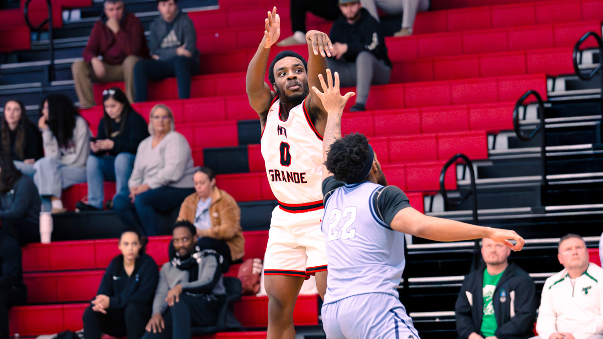 Rio Grande's Delon McCloud scored 18 of his 23 points in the second half of Saturday's win over St. Mary-of-the-Woods.