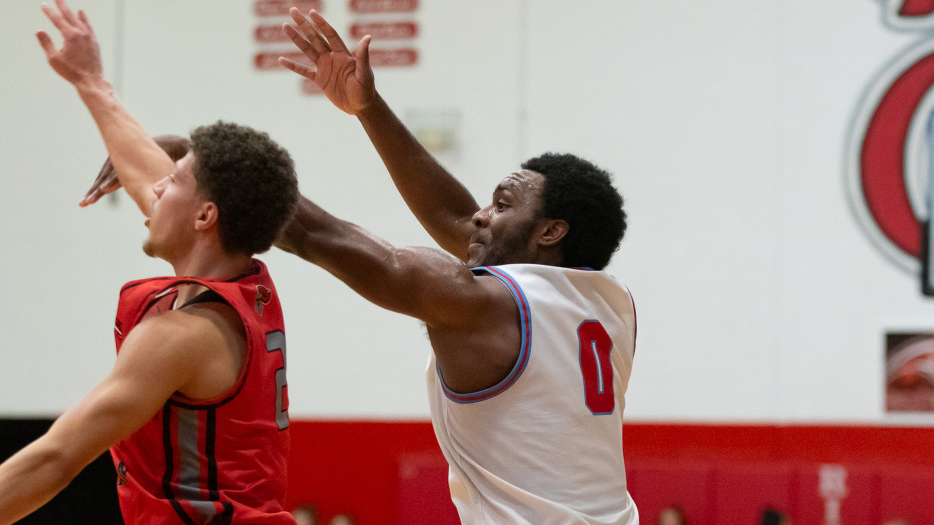 Rio Grande's Delon McCloud follows through on one of his 10 three-point goals in Saturday's win over Kentucky Christian University. The senor guard finished with a career-best 41 points.
