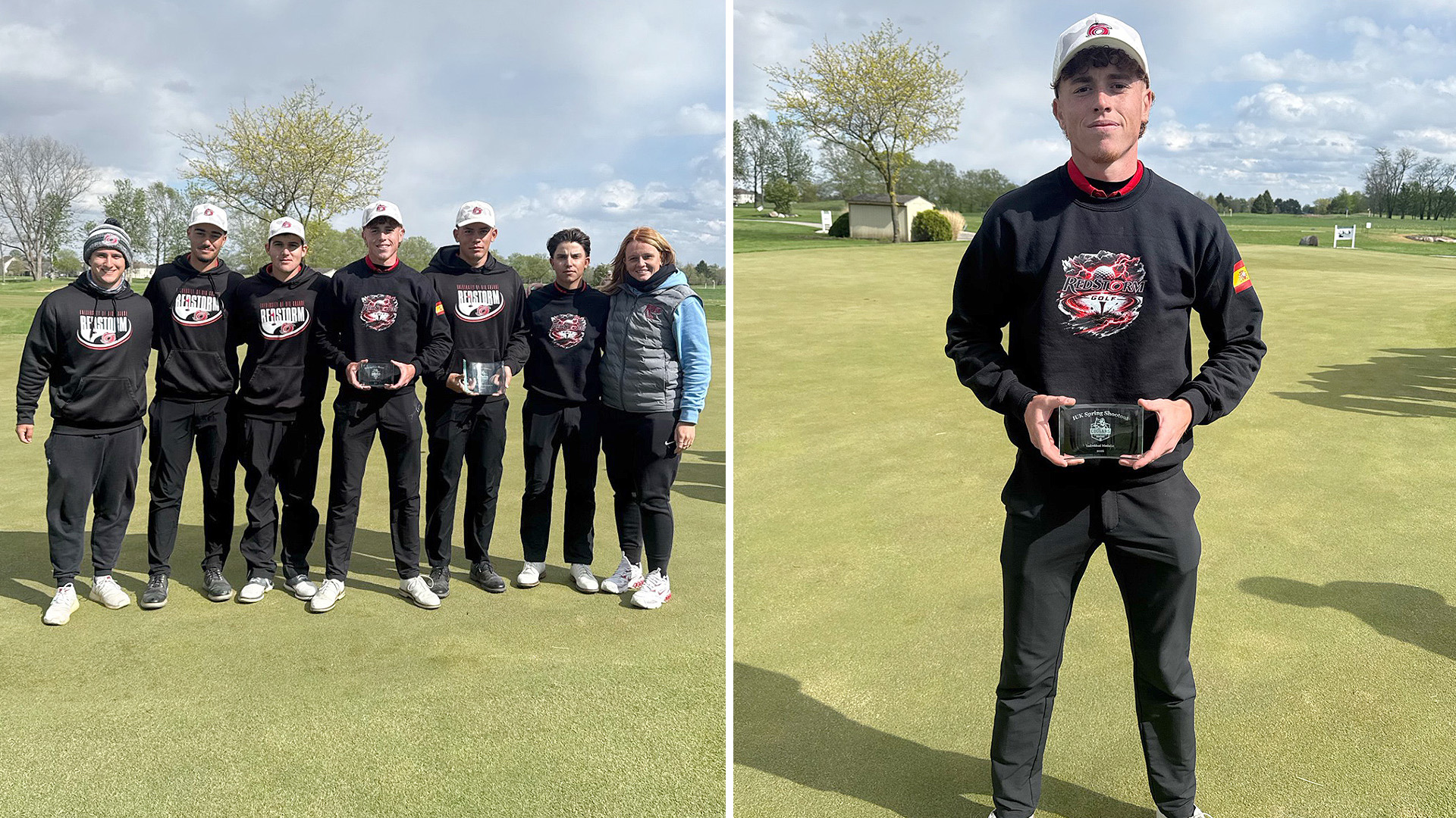 Rio Grande won the team championship and senior Rodrigo Portilla took medalist honors in the men's division of the IUK Spring Shootout in Kokomo, Ind.
