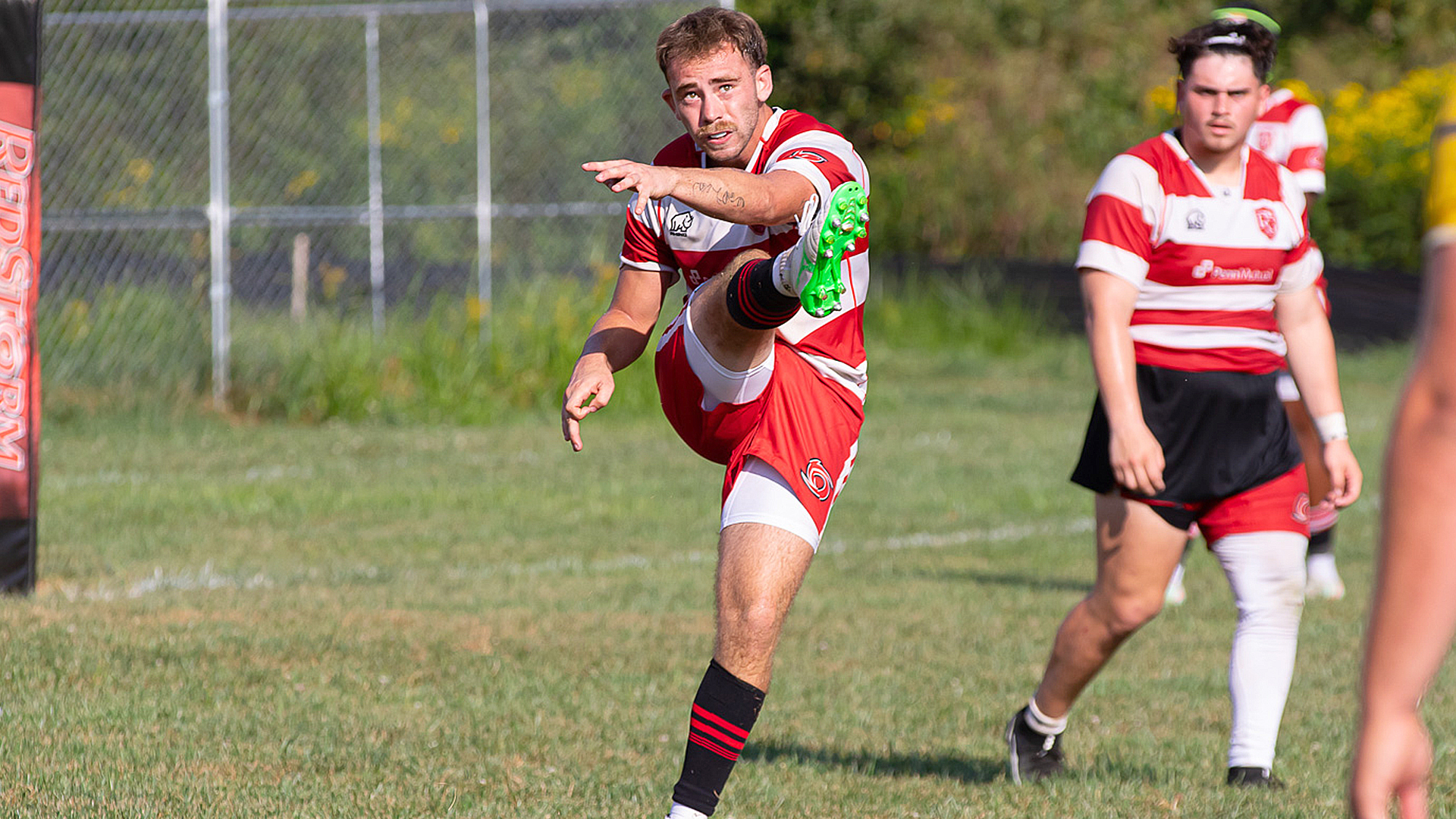 Rio Grande's Thibault Carrere scored a try, booted two penalty kicks and had a conversion in Saturday's 48-33 loss at Thomas More.