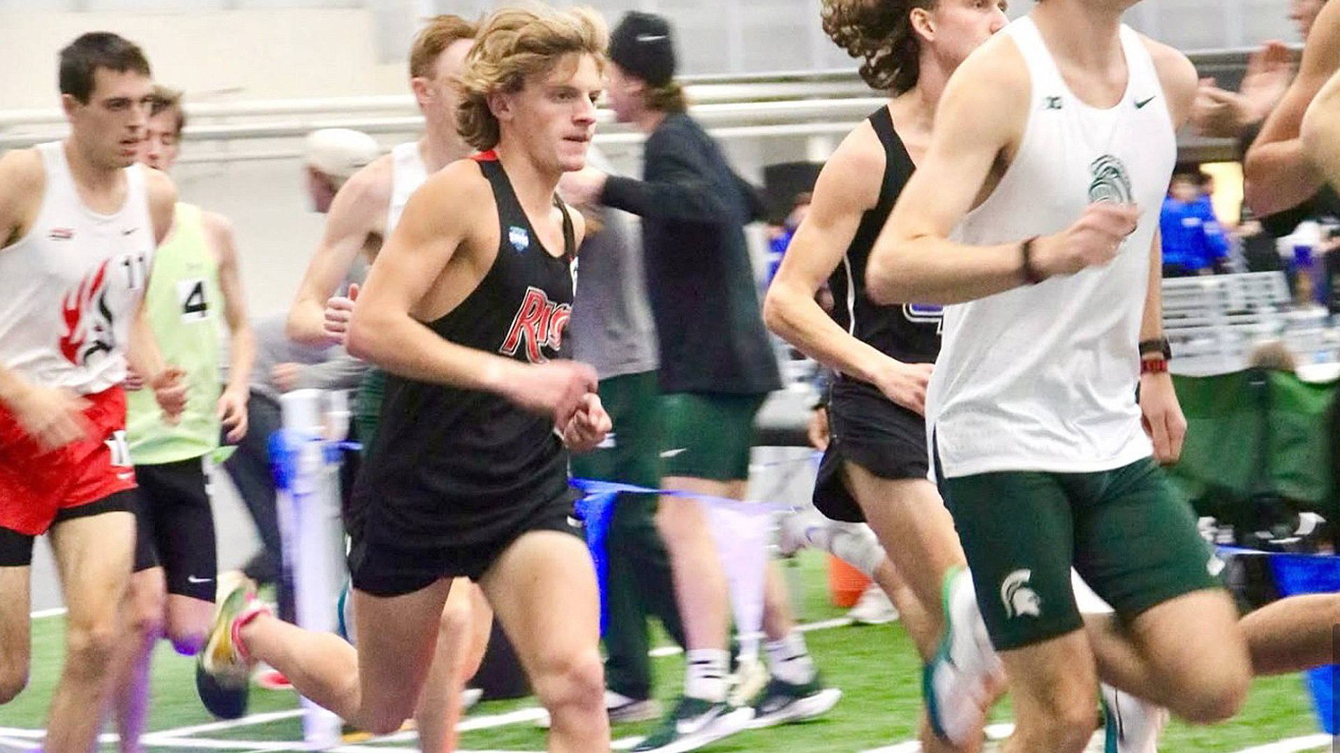 Rio Grande senior Tyler Jenkins hit the NAIA "B" qualifying standard by finishing 13th with a time of 14:39 in the 5,000-meter run at Friday's Grand Valley State Holiday Open in Allendale, Mich.