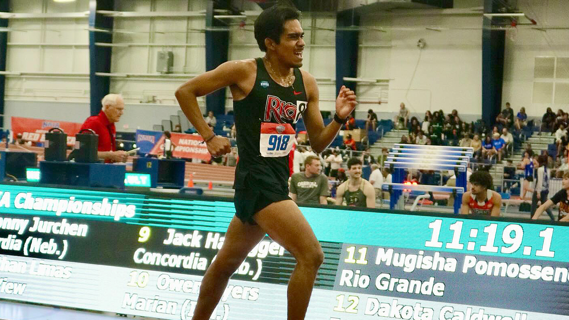 Rio Grande freshman Angel Montes gained All-American status by finishing fifth in the 3,000-meter race walk during Friday's NAIA Men's Indoor Track & Field Championships in Gainesville, Fla. The RedStorm 4x800 relay team did the same by finishing eighth.