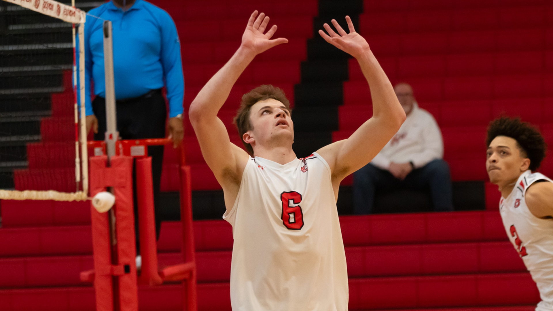 Rio Grande's Mitch Bartecki had 35 assists in Saturday's straight sets win over Indiana University East at the Newt Oliver Arena.