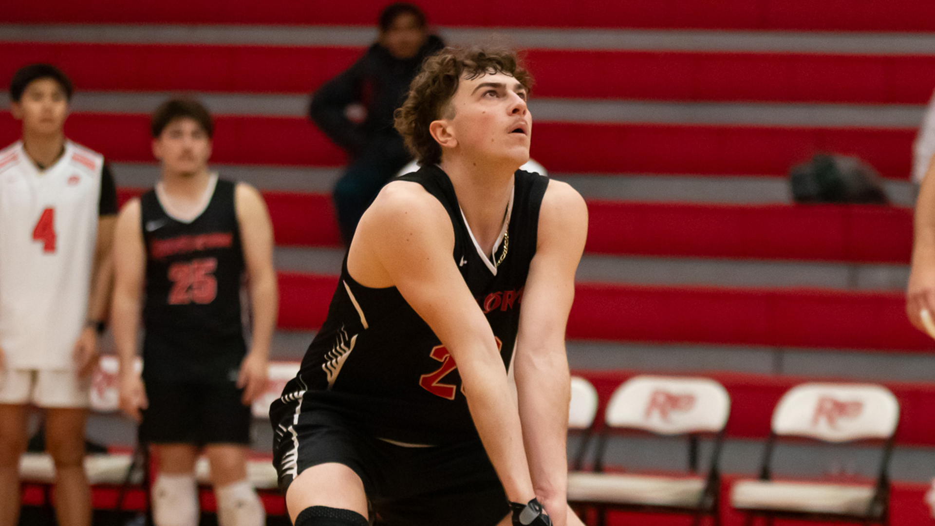 Rio Grande's Aevin Dotter gets set for a dig during Friday night's 3-0 loss to Cumberland (Tenn.) University at the Newt Oliver Arena.