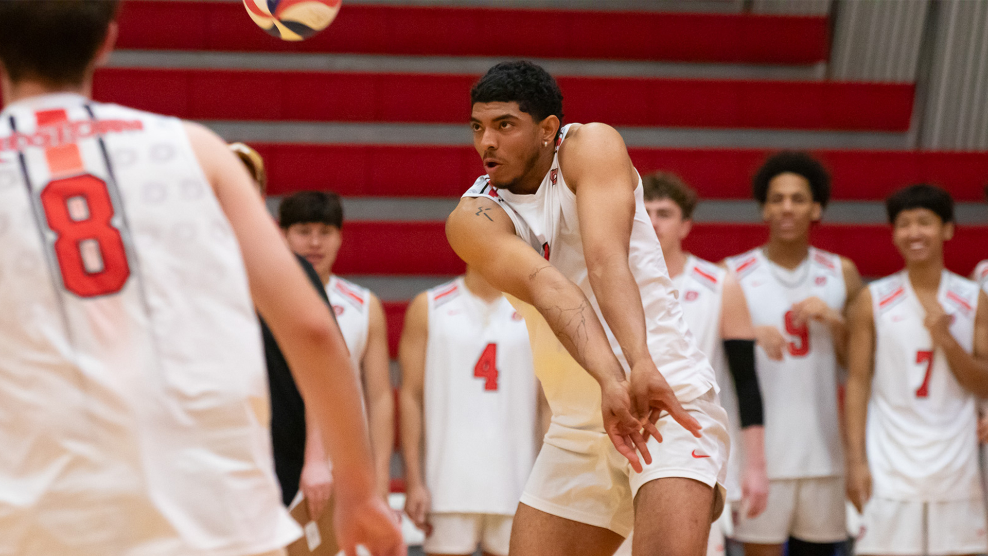 Rio Grande's Daniel Rivas had 11 kills to lead the RedStorm in Tuesday night's 3-0 win 'at Carolina University.
