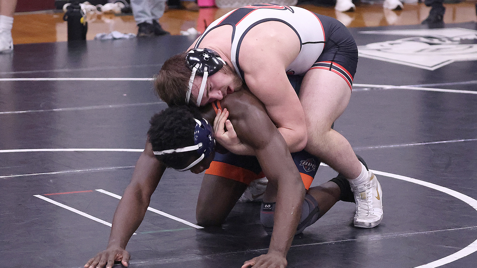 Rio's Justin Bartee (white singlet) finished third in his weight class during Sunday's Cumberland Open in Lebanon, Tenn.