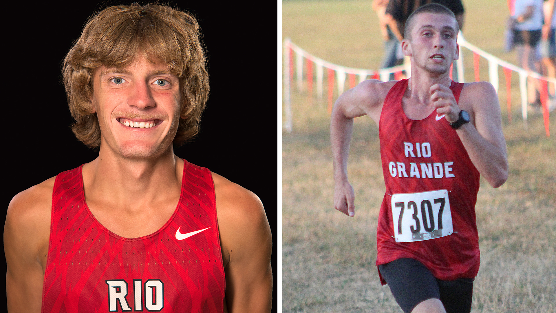 Rio Grande's Tyler Jenkins (left) captured top honors in Friday's All-Ohio Championship in Cedarville, while Nathan Ward was the RedStorm's top finisher in the annual Patty Forgey Invitational at Rio Grande.