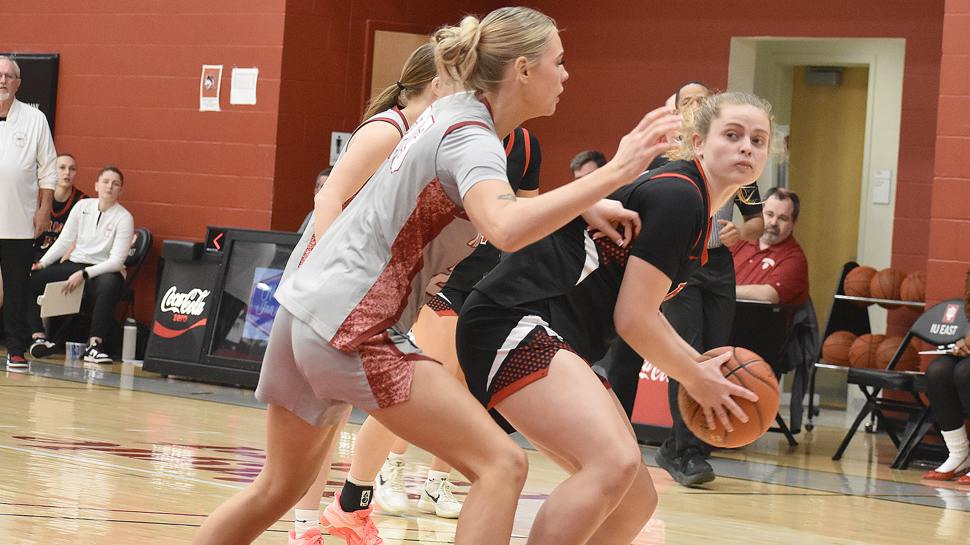 Rio Grande's Marlee Grinstead (black uniform) was named to the Women's Basketball Coaches' Association 2026 NAIA All-American Team.