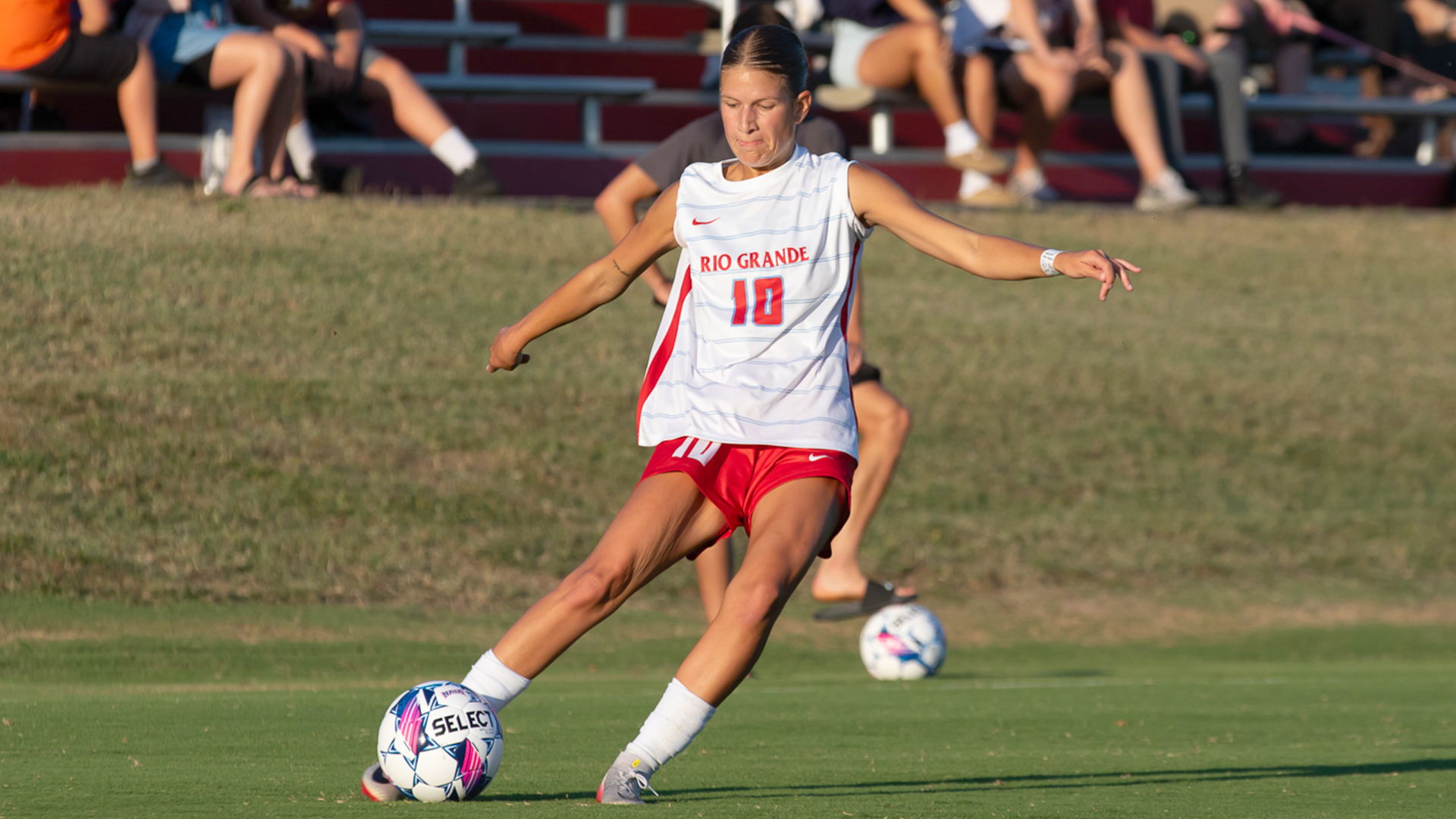 Rio Grande senior Jitske De Muijnk had two goals and four assists in Thursday's 16-0 win over Kentucky Christian at Evan E. Davis Field.