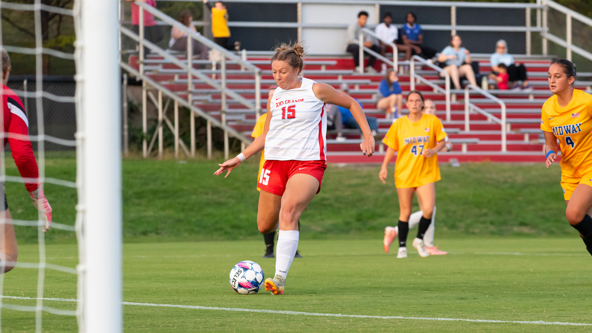 Rio's Saskia Vos scored one of the RedStorm's two goals in a 2-0 win over Midway, Saturday afternoon, at Evan E. Davis Field.