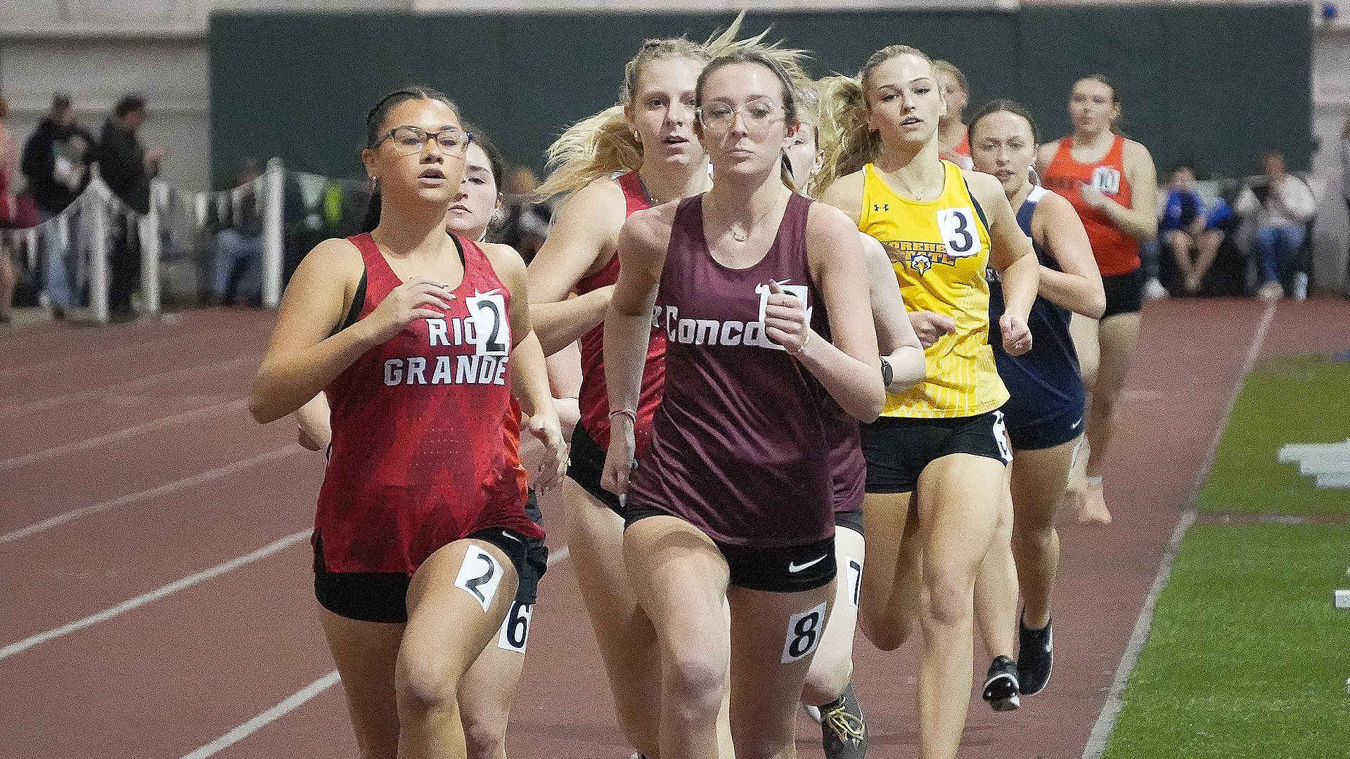 Rio Grande's Maddie Lejzerowicz competes in the 800-meter run during Saturday's Marshall Alumni Invitational in Huntington, W.Va.
